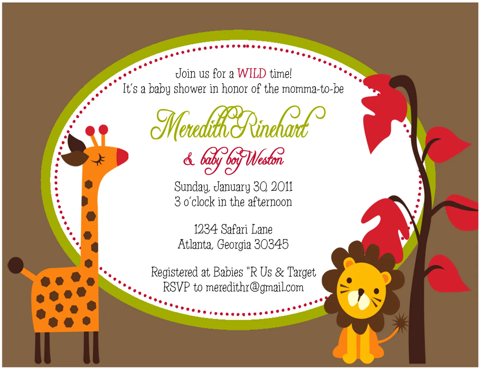 Baby Shower: Baby Shower safari