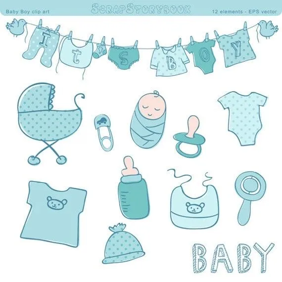 Baby Shower Clip Art boy EPS vector and PNG by Scrapstorybook Baby Shower Clip Art boy EPS vector and PNG by Scrapstorybook