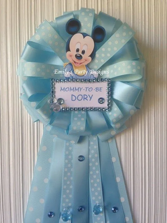 Baby Shower Corsage Para Mamá Mickey por designsbyemilys en Etsy