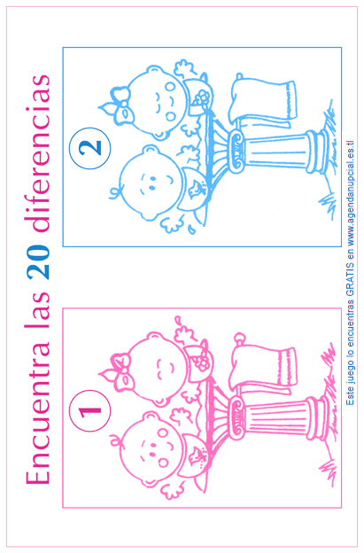 Juegos baby shower 7 diferencias - Imagui