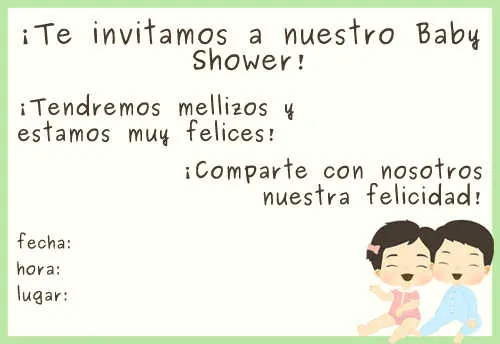 Baby shower de gemelos: invitaciones para imprimir gratis | Fiesta101 Baby shower de gemelos: invitaciones para imprimir gratis | Fiesta101