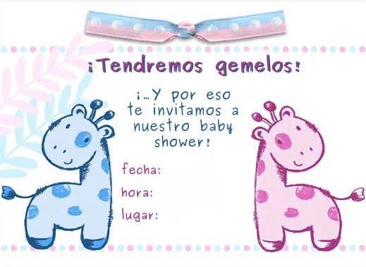Baby shower de gemelos: invitaciones para imprimir gratis | Fiesta101