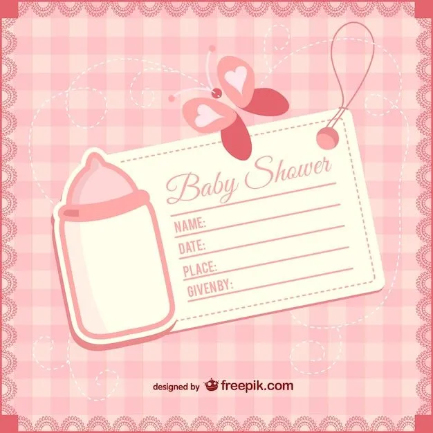 Baby shower girly invitation Vector | Free Download Baby shower girly invitation Vector | Free Download