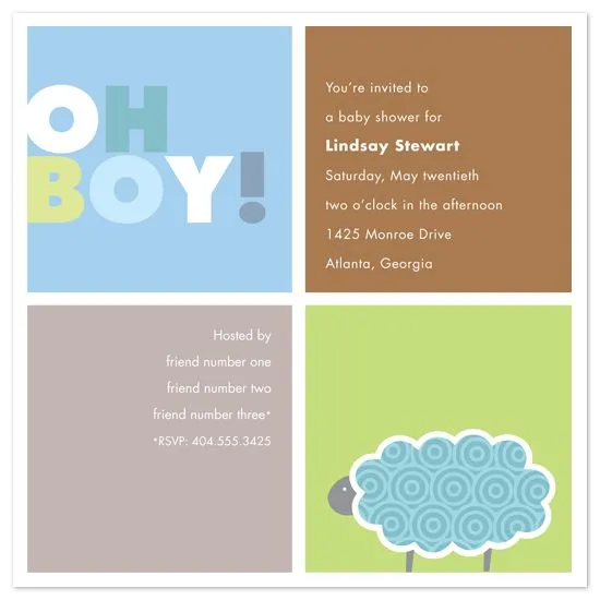 baby shower invitations - Baby Boy Squares at Minted.