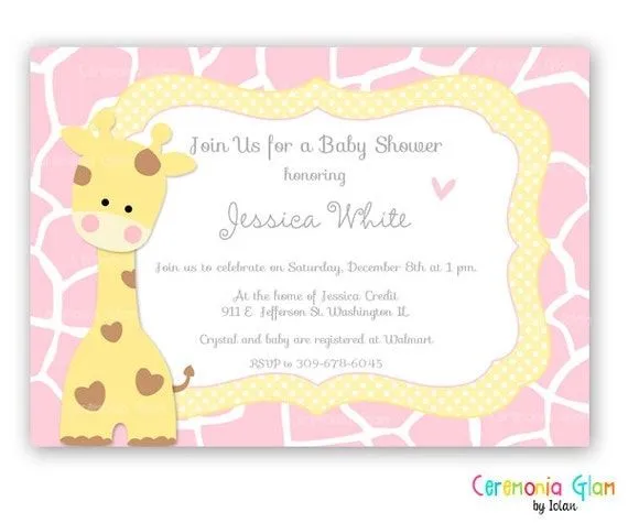 Baby shower girl or boy giraffe yellow and blue por ceremoniaGlam