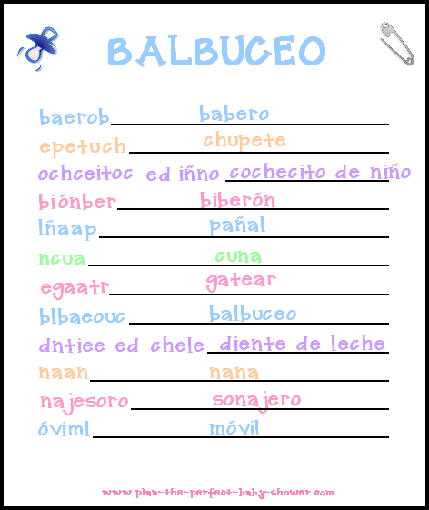 Juego del Balbuceo. En estos cartones borra los resultados que ...