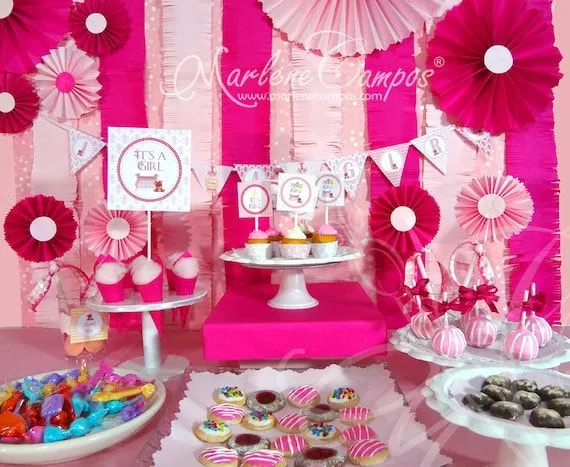 Baby Shower para Niña Cuarto de Bebé Elegante Set por PaperArtbyMC