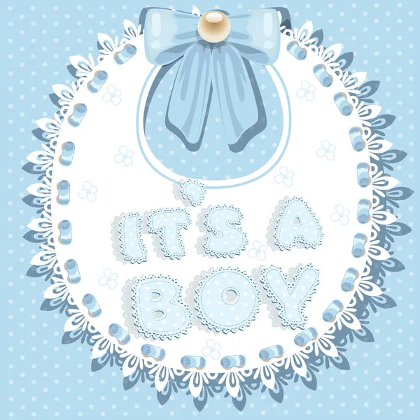 Es un baby shower de niño el babero — Vector stock © yadviga #18125067
