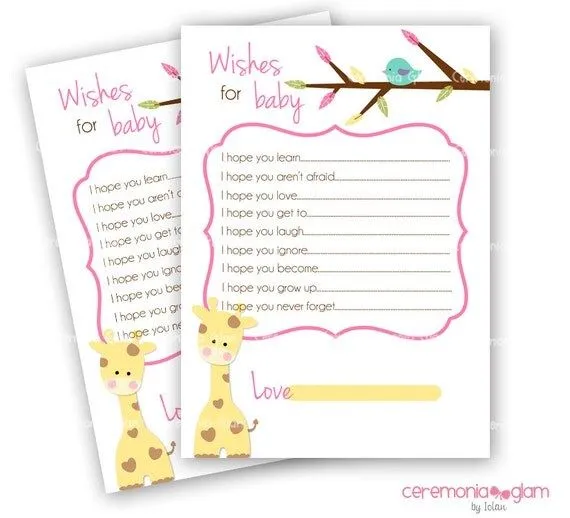 Baby Shower Wishes for Baby Printable baby por ceremoniaGlam