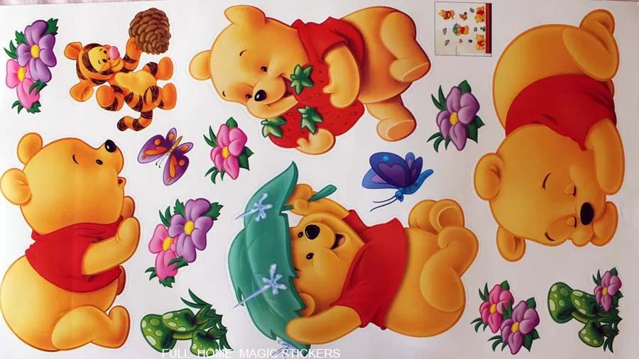 Baby Winnie the Pooh Wall Stickers Nursery Baby Kids Room Peel ...