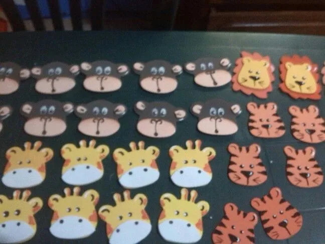 Caritas de animales de selva para distintivos en foami | MIS ... Caritas de animales de selva para distintivos en foami | MIS ...