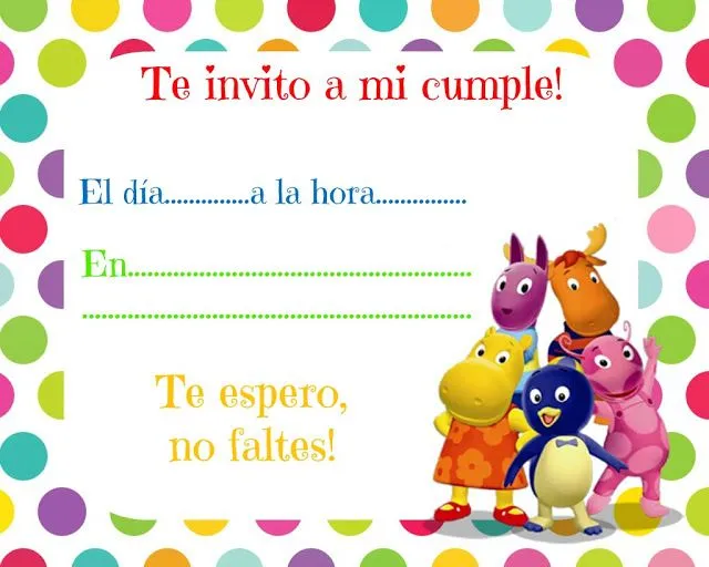 Los Backyardigans: Tarjeta de Invitación Backyardigans