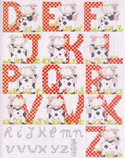 Letras con moños en punto de cruz - 8 fotos e imágenes gratis - Imagui