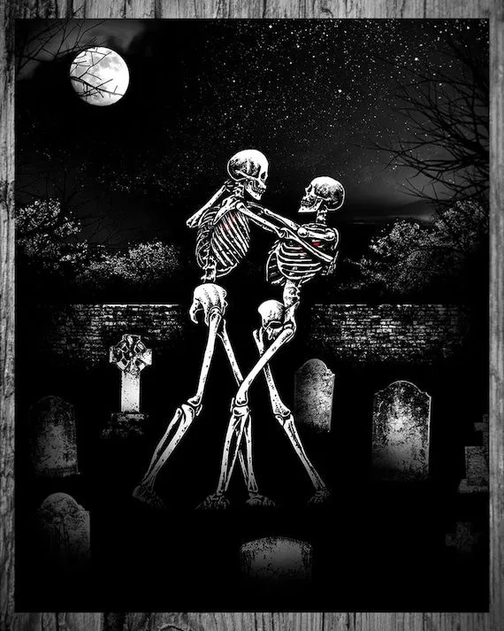 Baila toda la noche. Impresión artística. Esqueletos bailando - Etsy México Baila toda la noche. Impresión artística. Esqueletos bailando - Etsy México