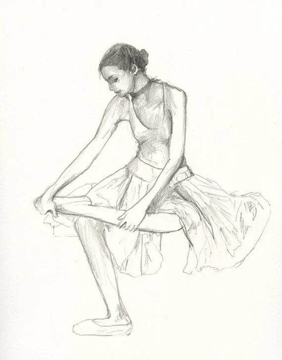 Bailarina VI Original lápiz dibujo clásico por BornInScotland Bailarina VI Original lápiz dibujo clásico por BornInScotland