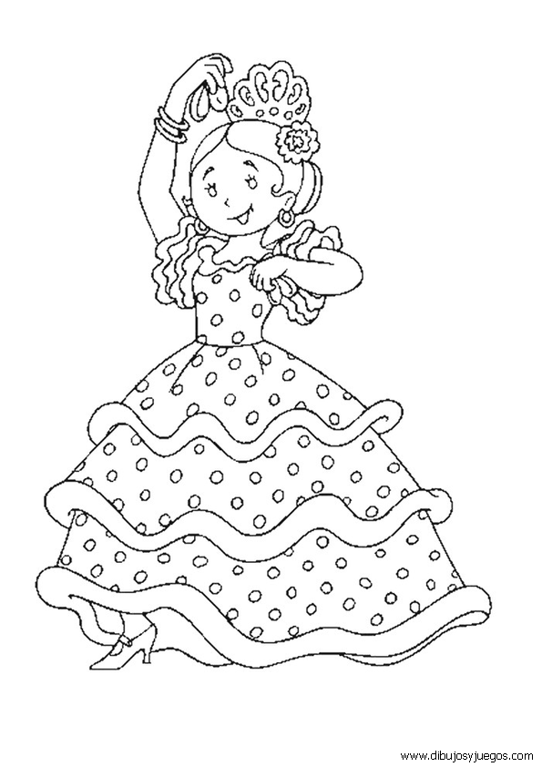 bailarinas-flamenco-011 | Dibujos y juegos, para pintar y colorear