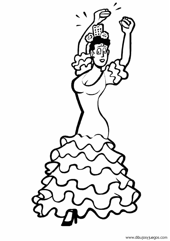 bailarinas-flamenco-013 | Dibujos y juegos, para pintar y colorear
