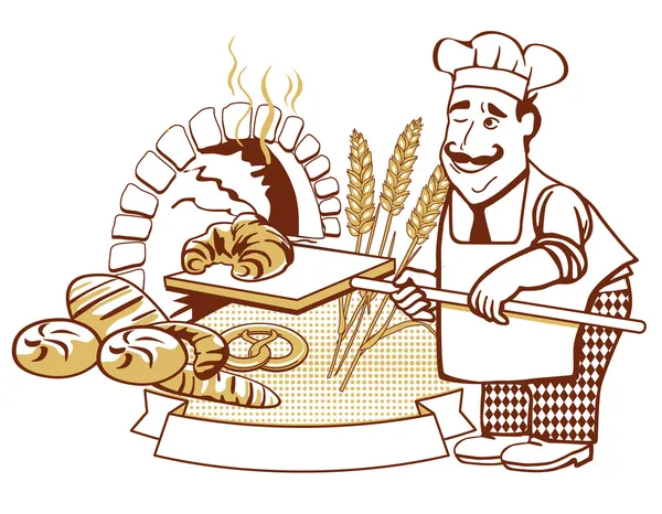 Baker at the oven — Stock Vector © scusi0-9 #9093529 Baker at the oven — Stock Vector © scusi0-9 #9093529