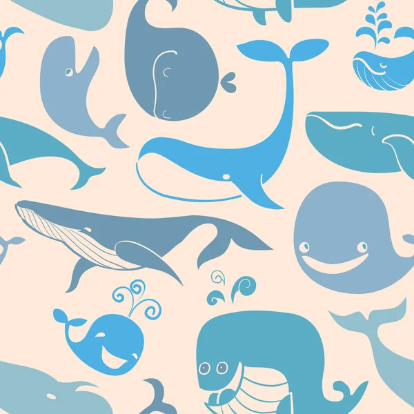 Ballenas azules de dibujos animados lindo. fondo marino ... Ballenas azules de dibujos animados lindo. fondo marino ...