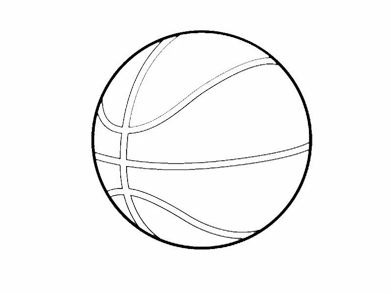 Balón de baloncesto. Dibujo para colorear con los niños Balón de baloncesto. Dibujo para colorear con los niños