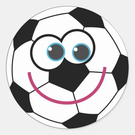 Balón de fútbol del dibujo animado pegatina redonda | Zazzle Balón de fútbol del dibujo animado pegatina redonda | Zazzle