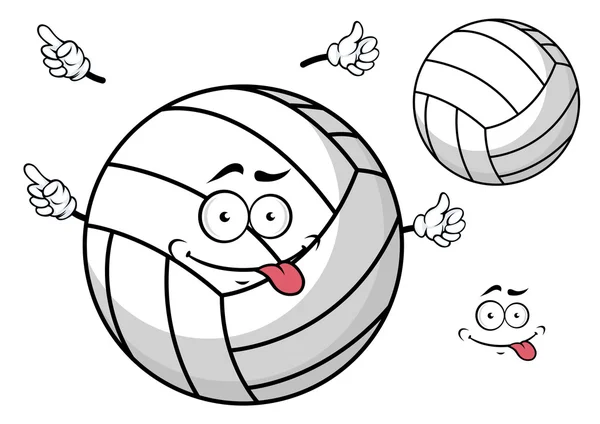 Balón voleibol caricatura con lindo rostro y las manos — Vector ...