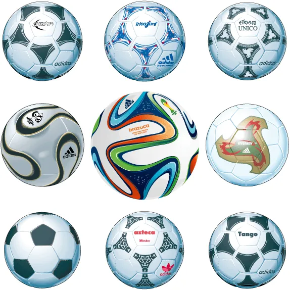 Balones oficiales de mundiales de fútbol - Vector | Vector ClipArt Balones oficiales de mundiales de fútbol - Vector | Vector ClipArt