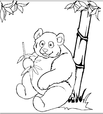 para colorear: Imagen de Panda sentado y comiendo su bambu para ... para colorear: Imagen de Panda sentado y comiendo su bambu para ...