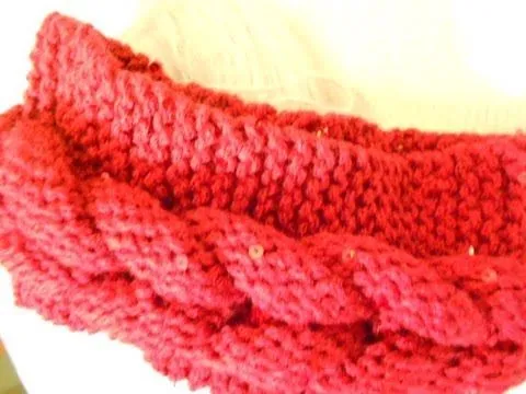 Banda de cadenas tejida dos agujas para la cabeza - YouTube