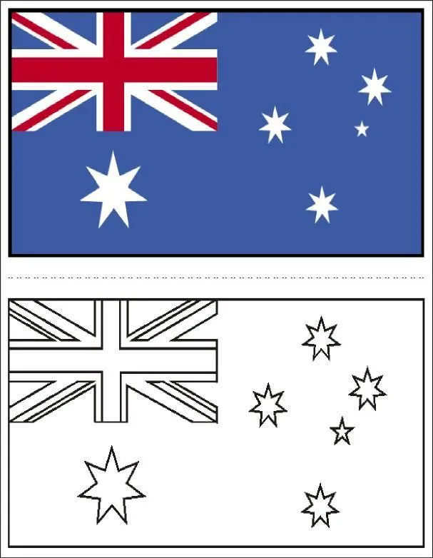BANDEIRAS PARA COLORIR: Bandeira da Austrália para colorir
