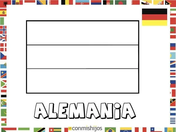 Bandera de Alemania. Dibujos de banderas para pintar Bandera de Alemania. Dibujos de banderas para pintar