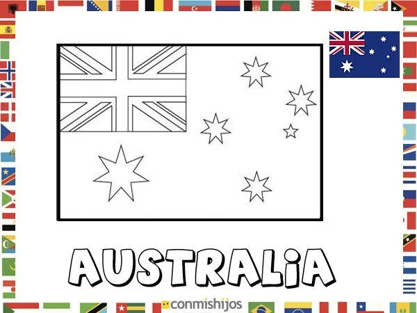 Bandera de Australia. Dibujos de banderas para pintar Bandera de Australia. Dibujos de banderas para pintar