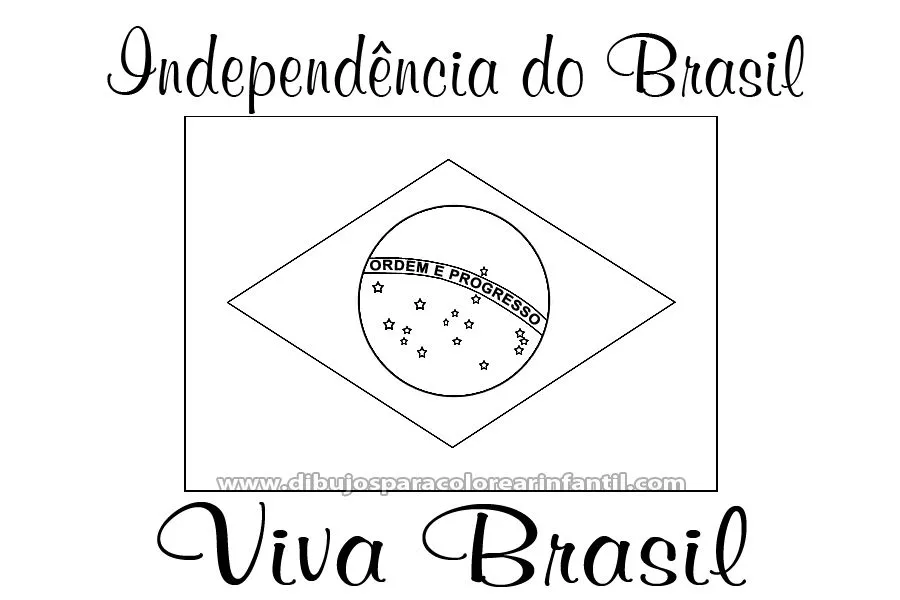 Bandera de Brasil para colorear ~ Dibujos para Colorear Infantil Bandera de Brasil para colorear ~ Dibujos para Colorear Infantil