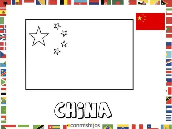 Bandera de China. Dibujos de banderas para pintar Bandera de China. Dibujos de banderas para pintar