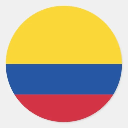 Bandera CO de Colombia Pegatina Redonda | Zazzle