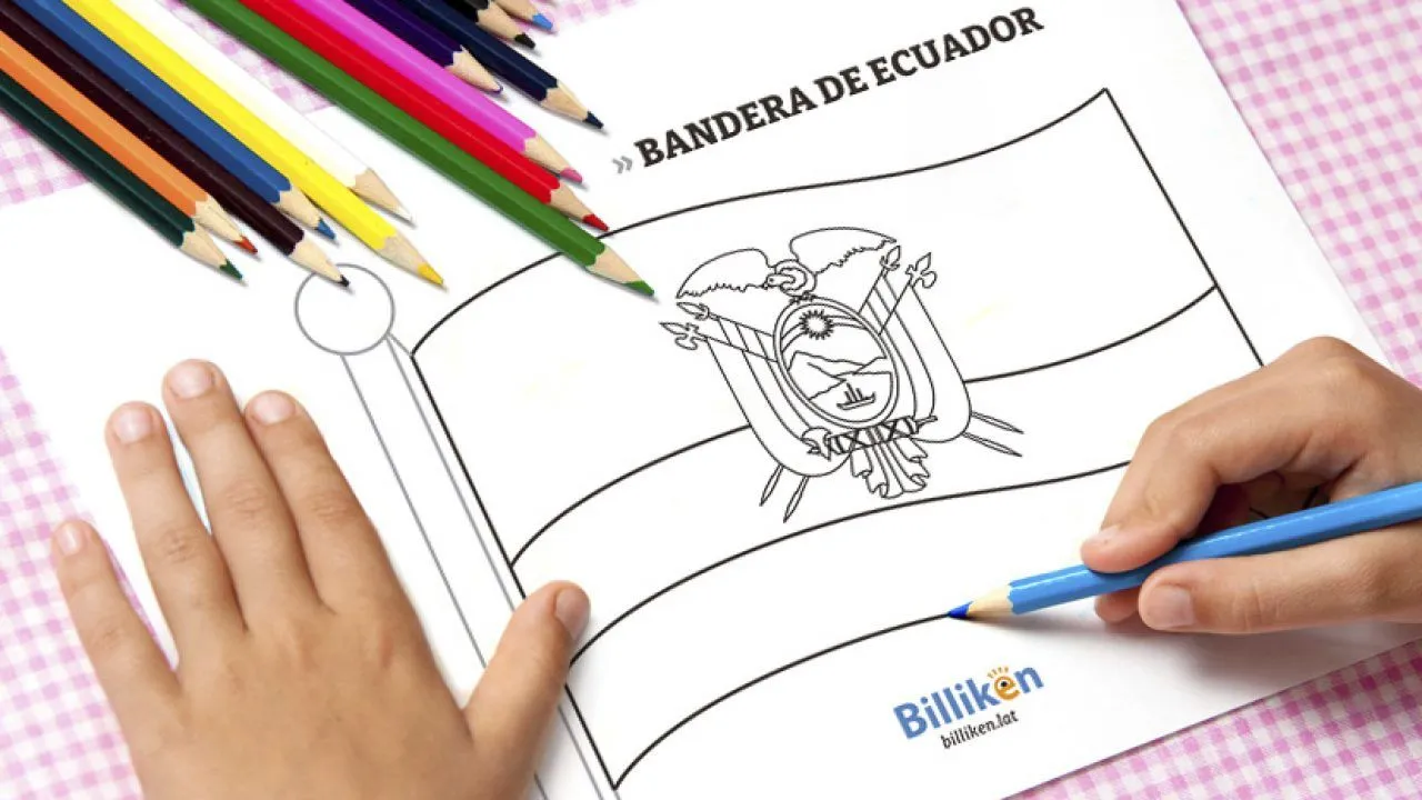 Bandera de Ecuador para colorear e imprimir - Billiken Bandera de Ecuador para colorear e imprimir - Billiken