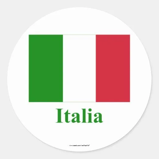 Bandera de Italia con nombre en italiano Etiqueta de Zazzle. Bandera de Italia con nombre en italiano Etiqueta de Zazzle.