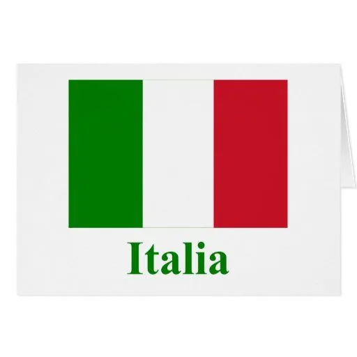 Bandera de Italia con nombre en italiano Tarjetón de Zazzle. Bandera de Italia con nombre en italiano Tarjetón de Zazzle.