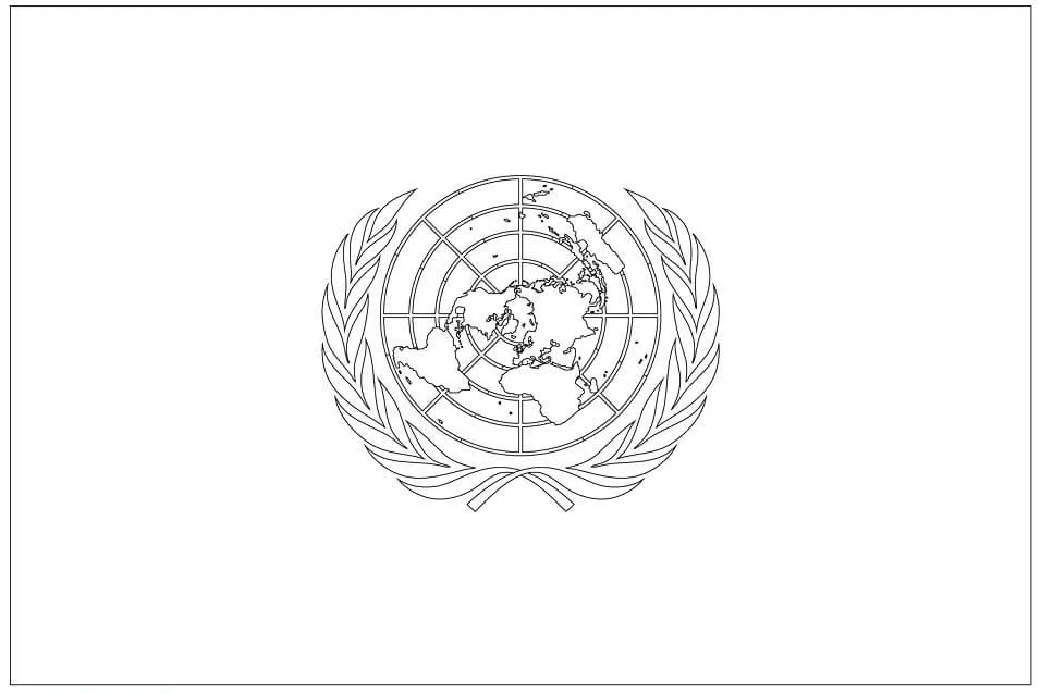 Bandera De Las Naciones Unidas para colorear, imprimir e dibujar –ColoringOnly.Com Bandera De Las Naciones Unidas para colorear, imprimir e dibujar –ColoringOnly.Com
