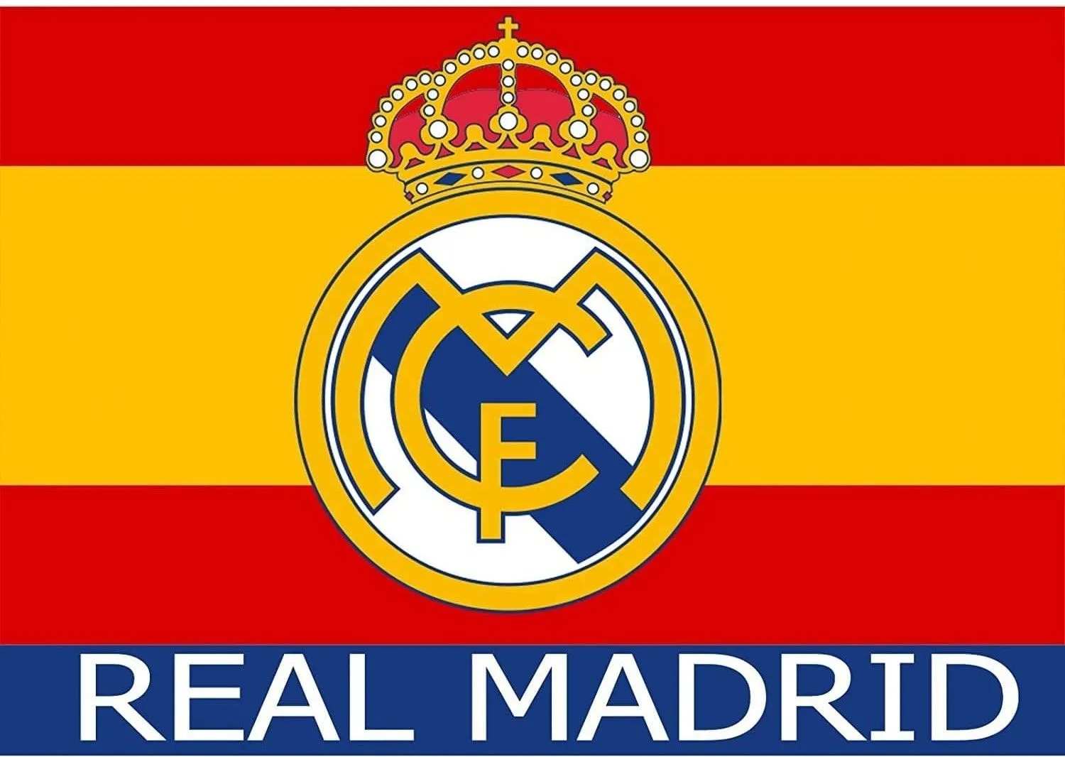 Bandera oficial real madrid con colores de España| bandera grande del Madrid Bandera oficial real madrid con colores de España| bandera grande del Madrid