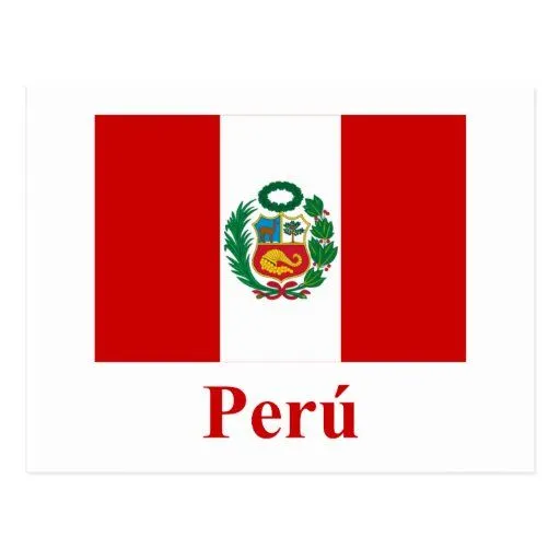 Bandera de Perú con nombre en español Postal | Zazzle Bandera de Perú con nombre en español Postal | Zazzle