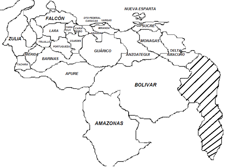 MAPA DE VENEZUELA CON LIMITES PARA COLOREAR - Imagui