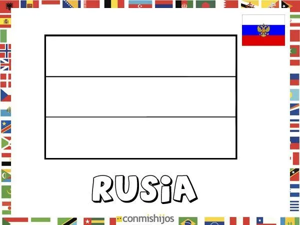 Bandera de Rusia. Dibujos de banderas para pintar Bandera de Rusia. Dibujos de banderas para pintar