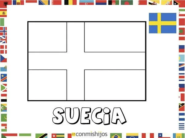 Bandera de Suecia. Dibujos de banderas para pintar Bandera de Suecia. Dibujos de banderas para pintar