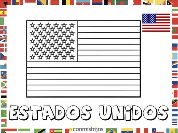 Bandera de Estados Unidos. Dibujos de banderas para pintar Bandera de Estados Unidos. Dibujos de banderas para pintar