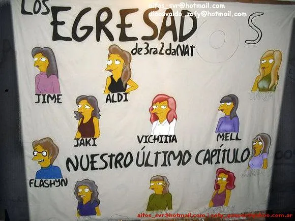 Bandera de los chicos simpsonisados - Banderas de egresados Bandera de los chicos simpsonisados - Banderas de egresados
