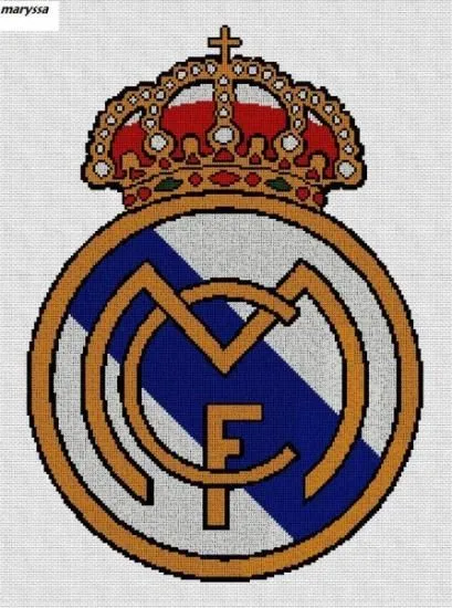 Escudo del Real Madrid en punto de cruz | Banderas y escudos ... Escudo del Real Madrid en punto de cruz | Banderas y escudos ...