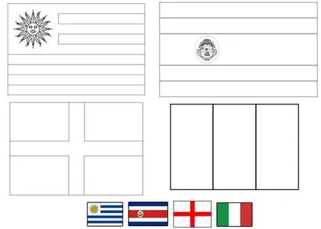 Banderas del mundial de fútbol Brasil 2014 para colorear - Paperblog