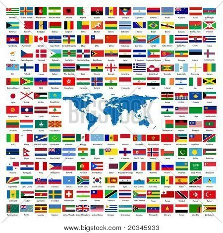 Banderas del mundo ordenados alfabéticamente con detalles y ...