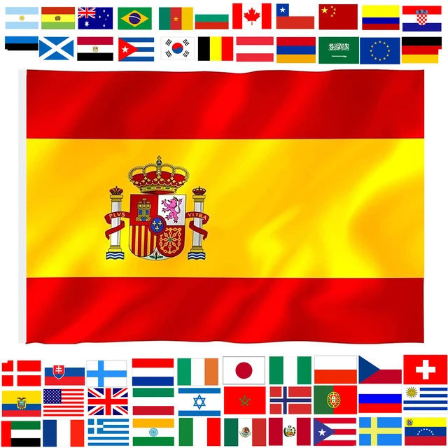 Banderas del Mundo XL Mundial Paises Grande 150x90cm Poliéster Calidad Excelente de la J a la Banderas del Mundo XL Mundial Paises Grande 150x90cm Poliéster Calidad Excelente de la J a la